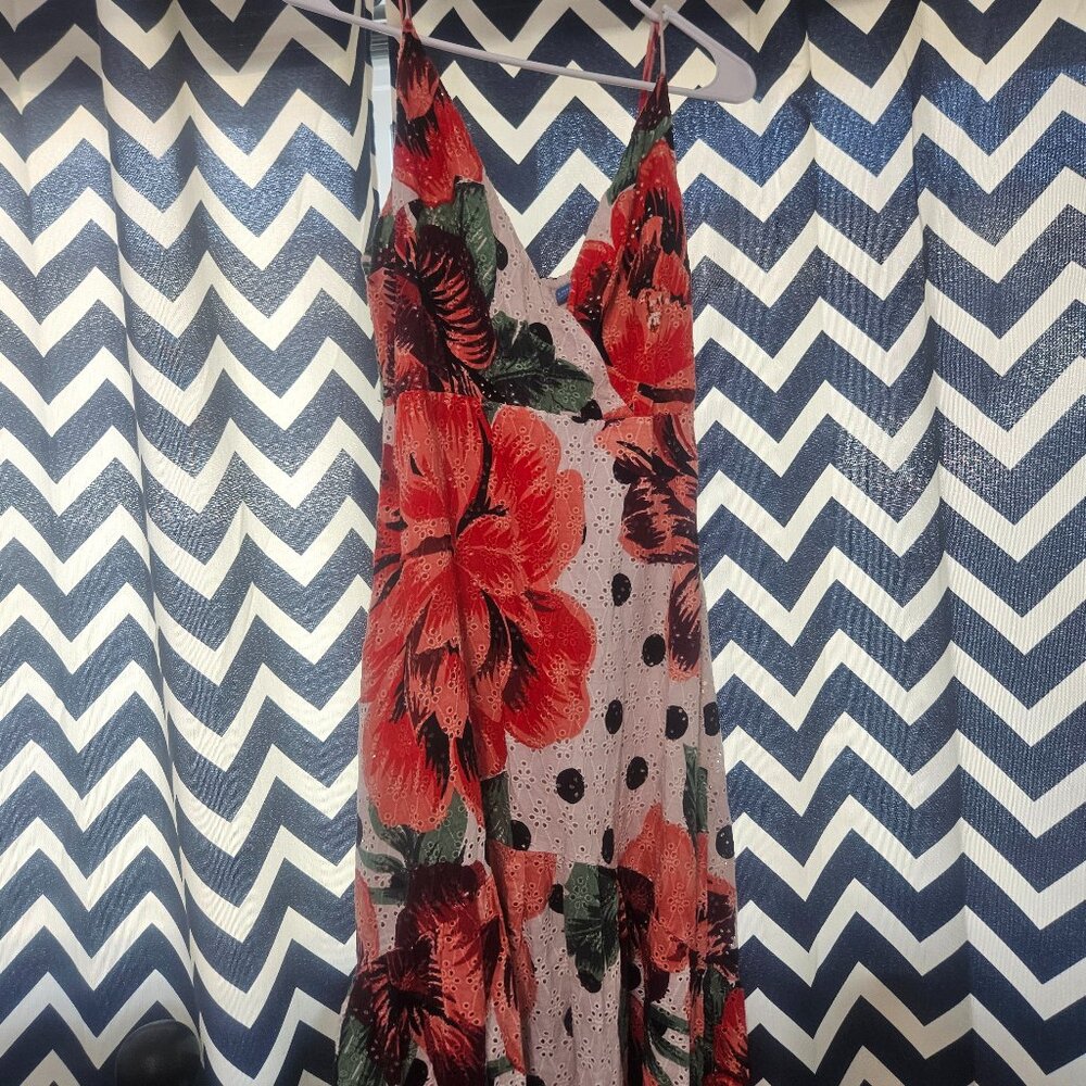 Farm Rio Anthropologie Eyelet Dress Floral 6 Petite